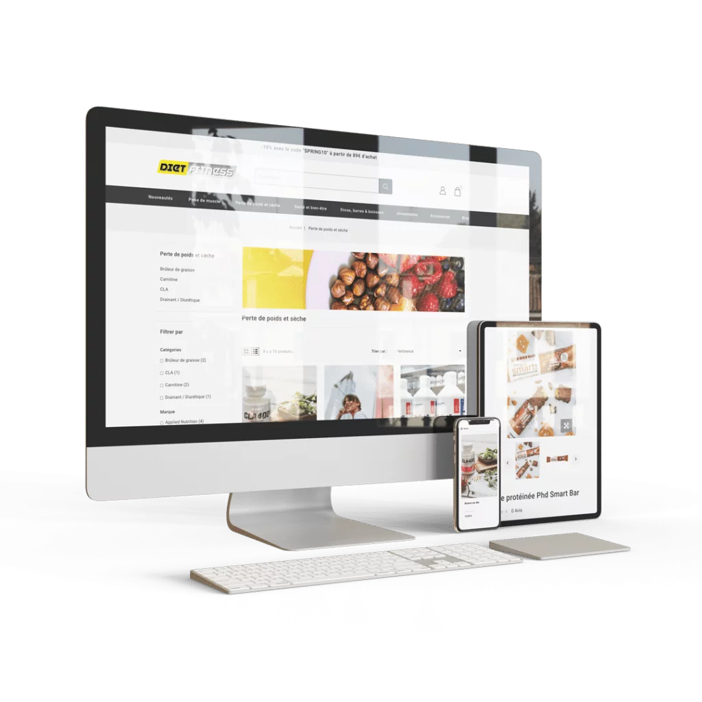 Refonte site de nutrition sportive Dietfitness Prestashop agence web